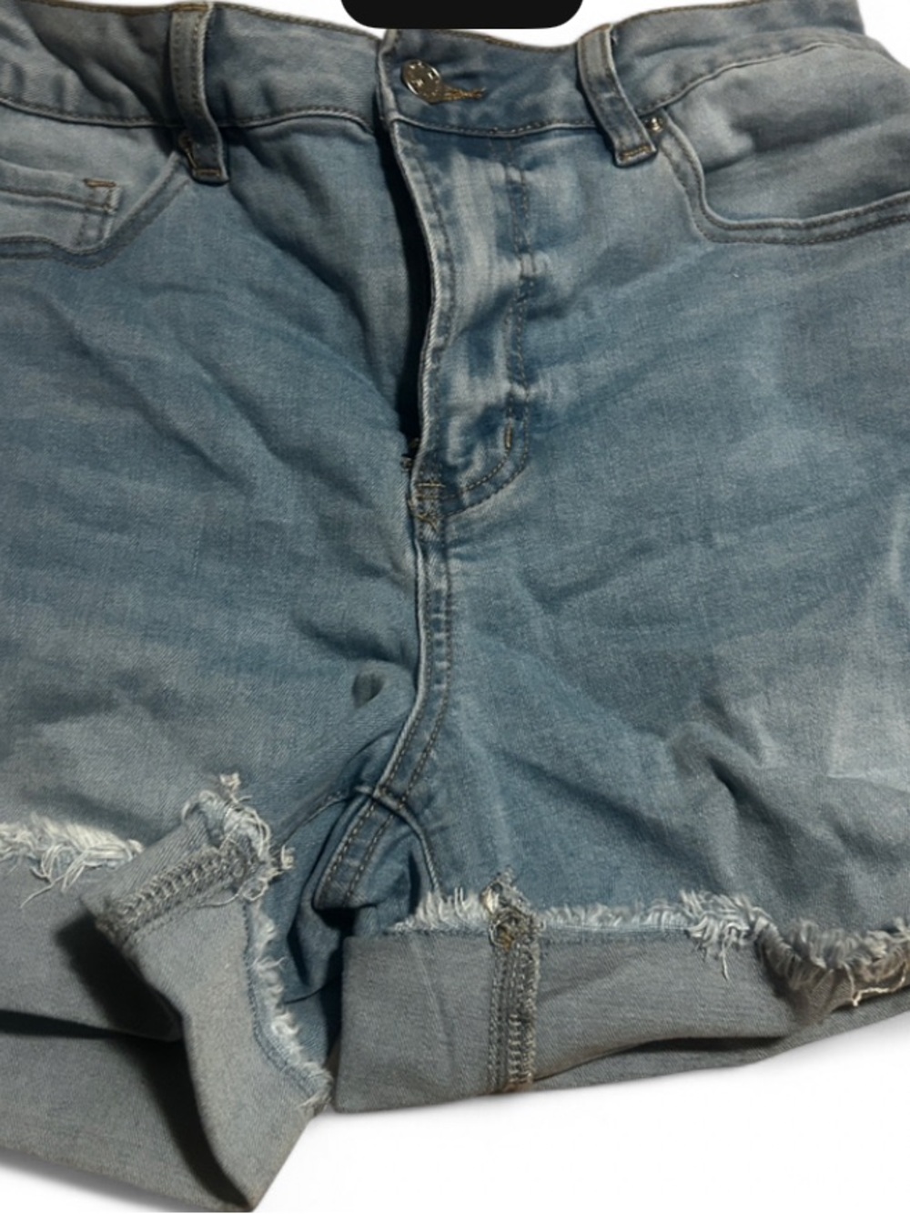 Womens Relaxed Light Blue Denim Shorts -
